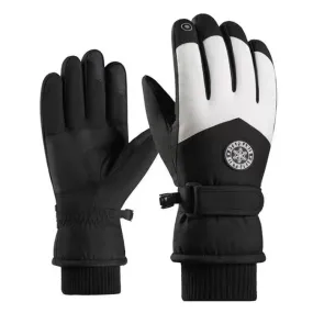 1 Pair Outdoor Cycling Sports Cold and Windproof Warm Finger Gloves, Style: Male Type (Black White)