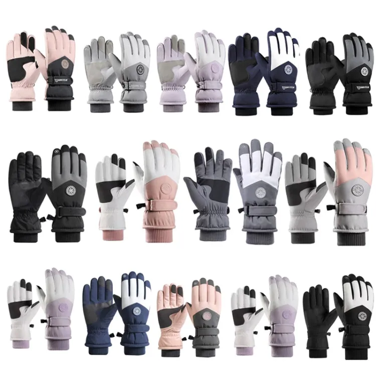 1 Pair Outdoor Cycling Sports Cold and Windproof Warm Finger Gloves, Style: Male Type (Black White)