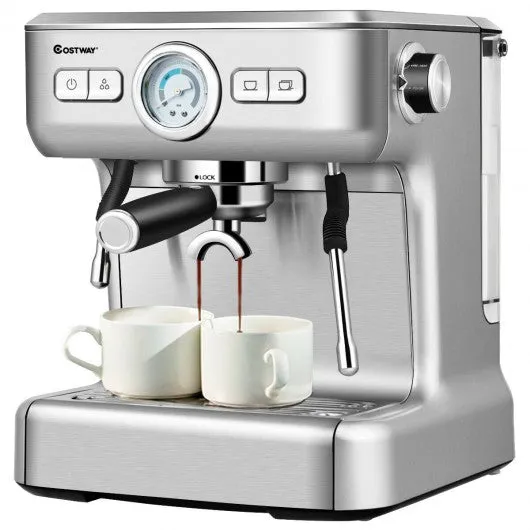 15 Bar Semi-Auto Espresso Coffee Maker Machine /w Milk Frother Steam Wand