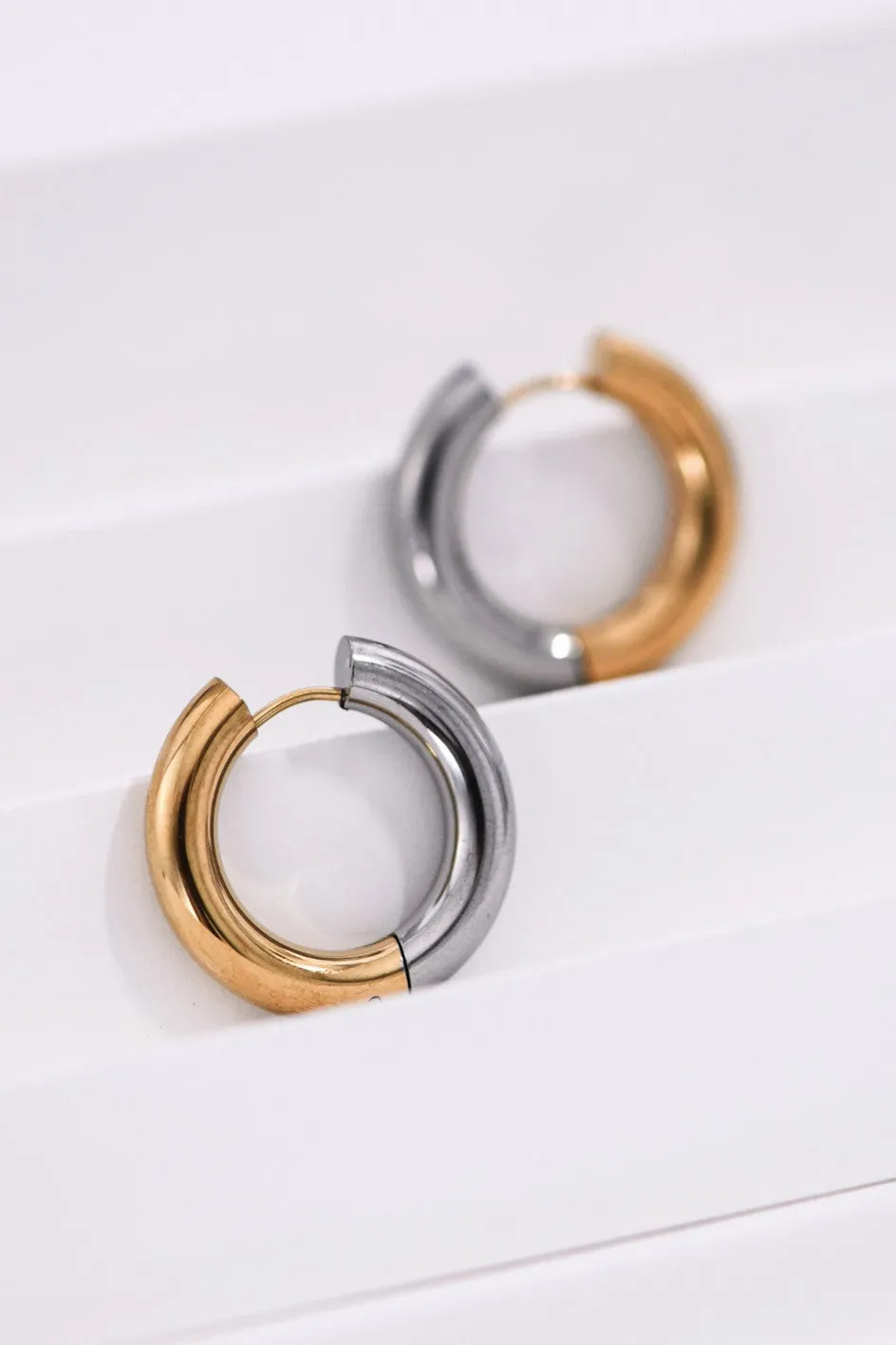 18K Dipped Gold and Silver Earrings