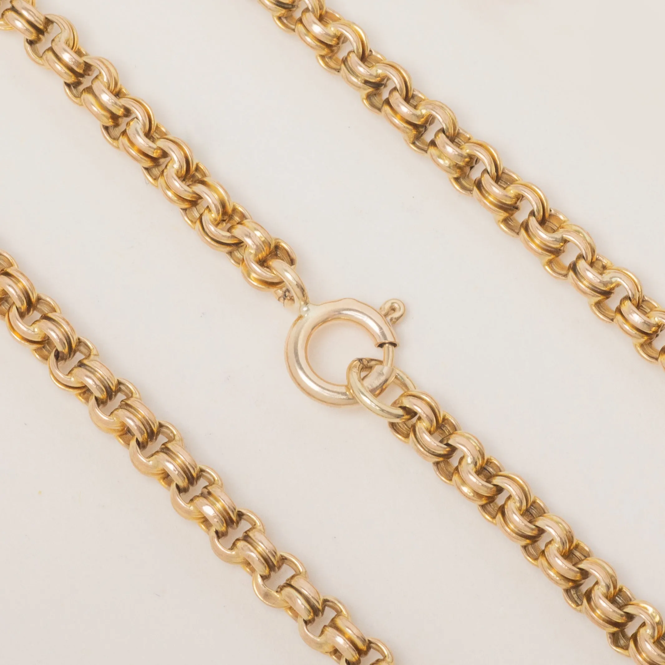 18" Antique 9ct Gold Double Belcher Chain