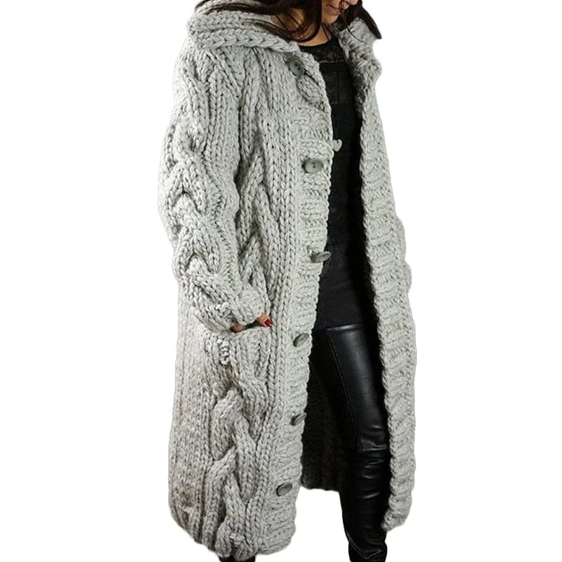 2023 Knitted Cardigan Oversized Long Sweater