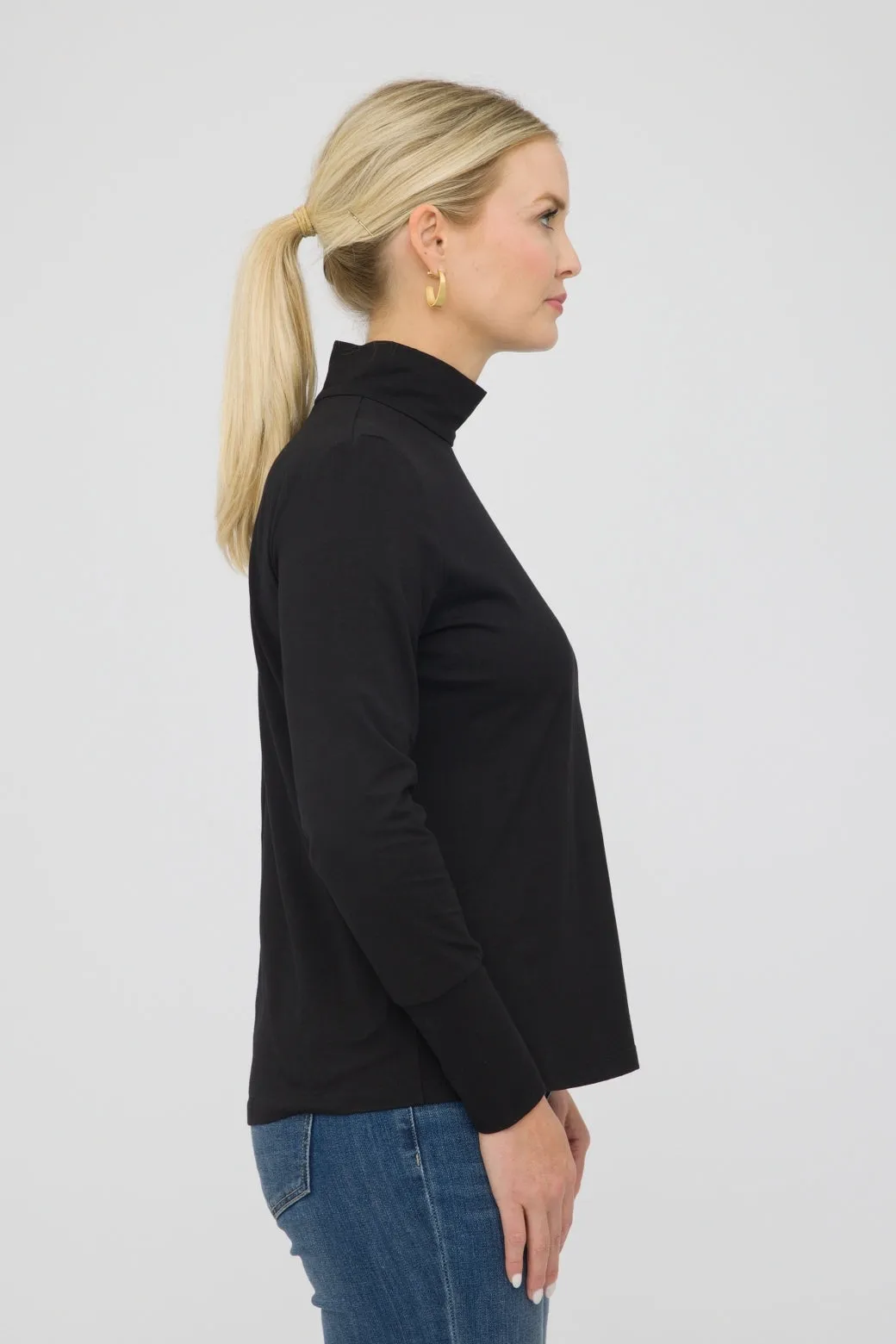 26" Mock Turtleneck with Wide Cuff