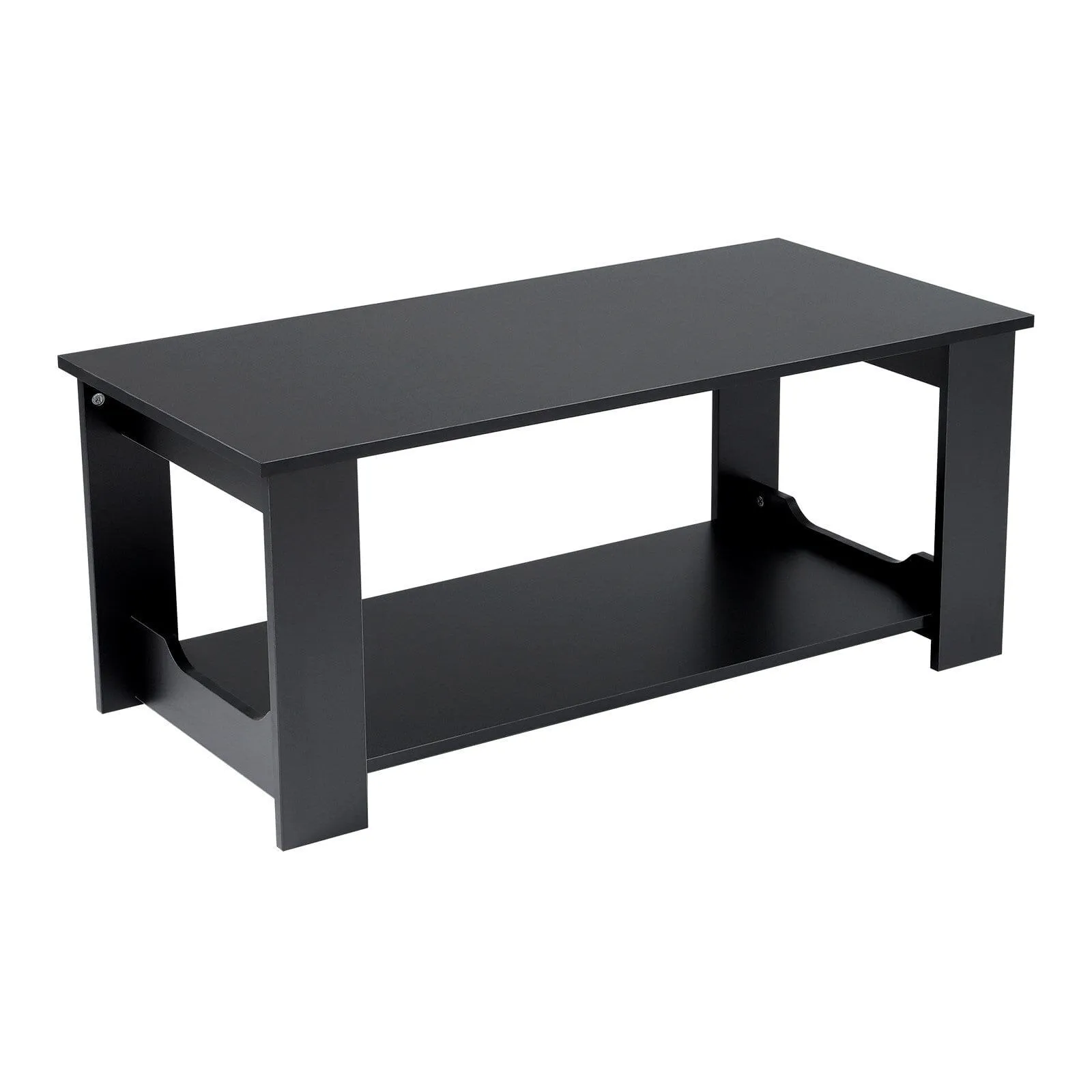 2ft  Modern Style Black Coffee Table with One Shelf