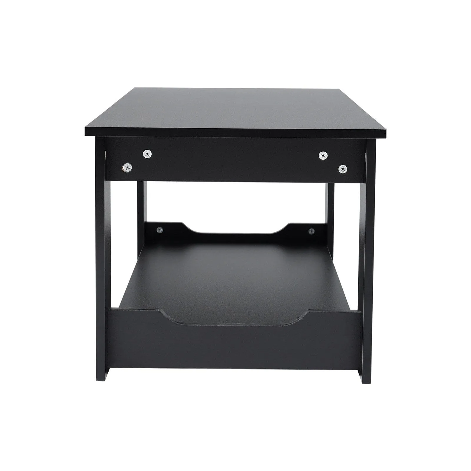 2ft  Modern Style Black Coffee Table with One Shelf