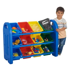 3-Tier Toy Storage Organizer for Kids with 12 Bins - Assorted