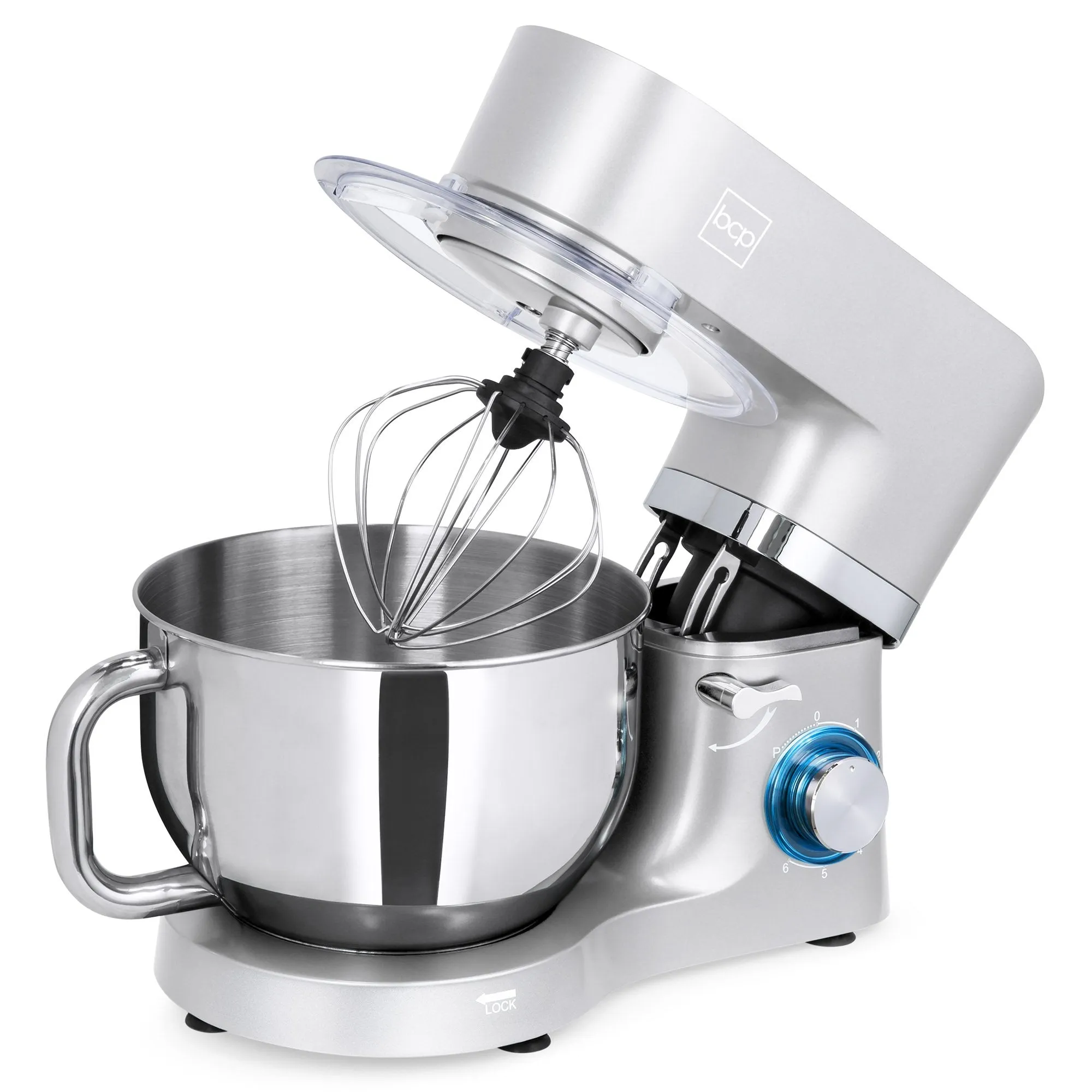 660W 6-Speed 6.3qt Stainless Steel Kitchen Stand Mixer w/ 3 Attachments