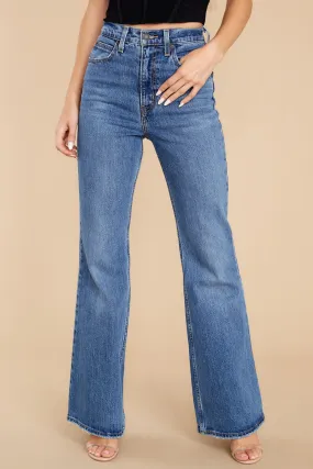 70's High Rise Flare Jeans In Sonoma Step