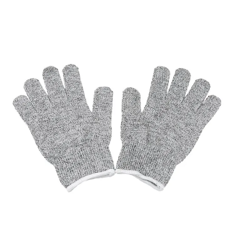 A Pair Cut-resistant Gardening Gloves HPPE Food-grade 5-Level Anti-cutting Anti-wear Safety Working Gloves, Size: S, Length: 20cm(White)