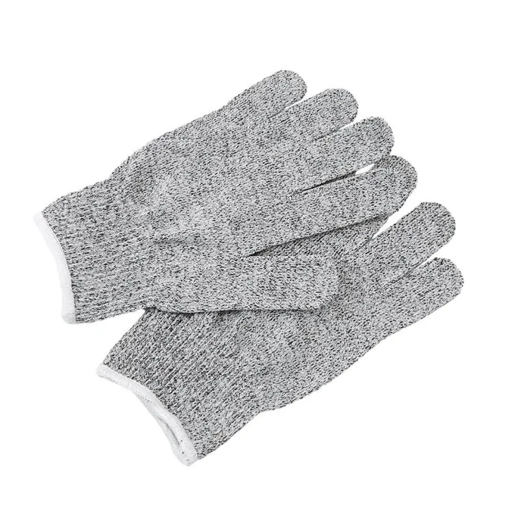 A Pair Cut-resistant Gardening Gloves HPPE Food-grade 5-Level Anti-cutting Anti-wear Safety Working Gloves, Size: S, Length: 20cm(White)