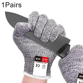 A Pair Cut-resistant Gardening Gloves HPPE Food-grade 5-Level Anti-cutting Anti-wear Safety Working Gloves, Size: S, Length: 20cm(White)