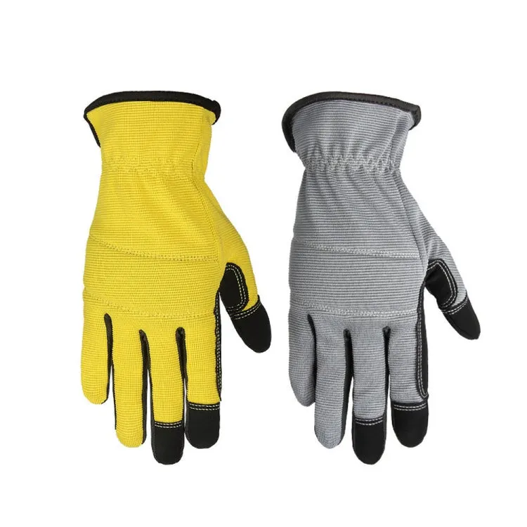 A9015 Gardening Work Touch Screen Stretch Breathable Labor Machinery Protection Gloves(L Yellow)