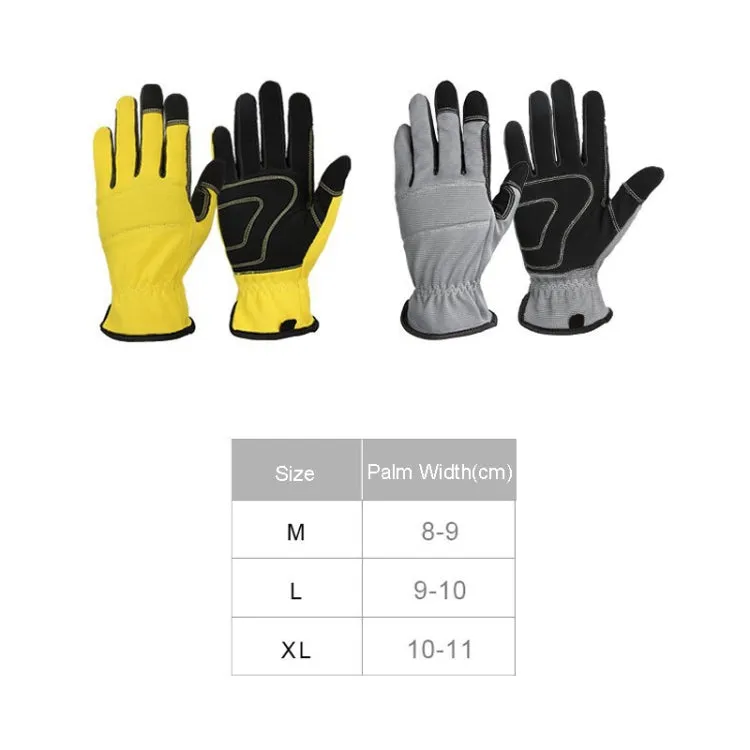 A9015 Gardening Work Touch Screen Stretch Breathable Labor Machinery Protection Gloves(L Yellow)