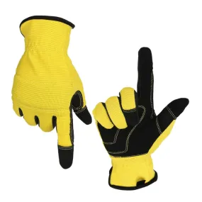 A9015 Gardening Work Touch Screen Stretch Breathable Labor Machinery Protection Gloves(L Yellow)