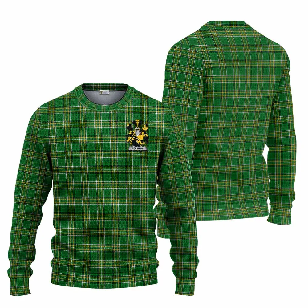 Abraham Irish Clan Tartan Knitted Sweater with Coat of Arms