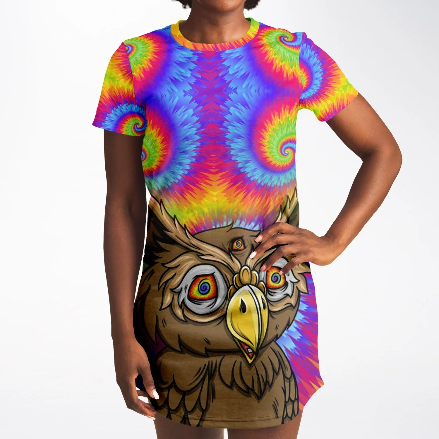 Acid Dreams Owl T-Shirt Dress