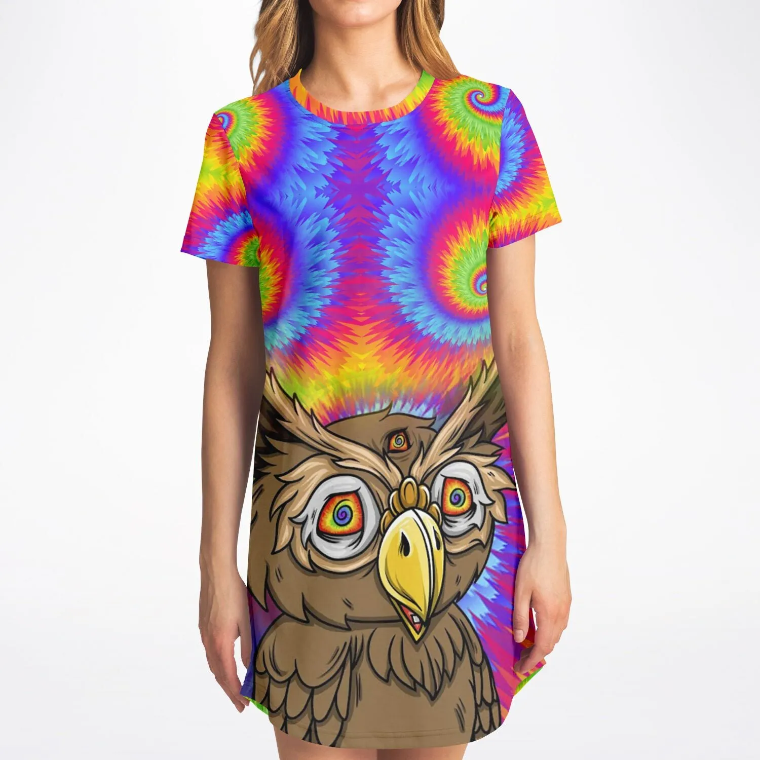 Acid Dreams Owl T-Shirt Dress