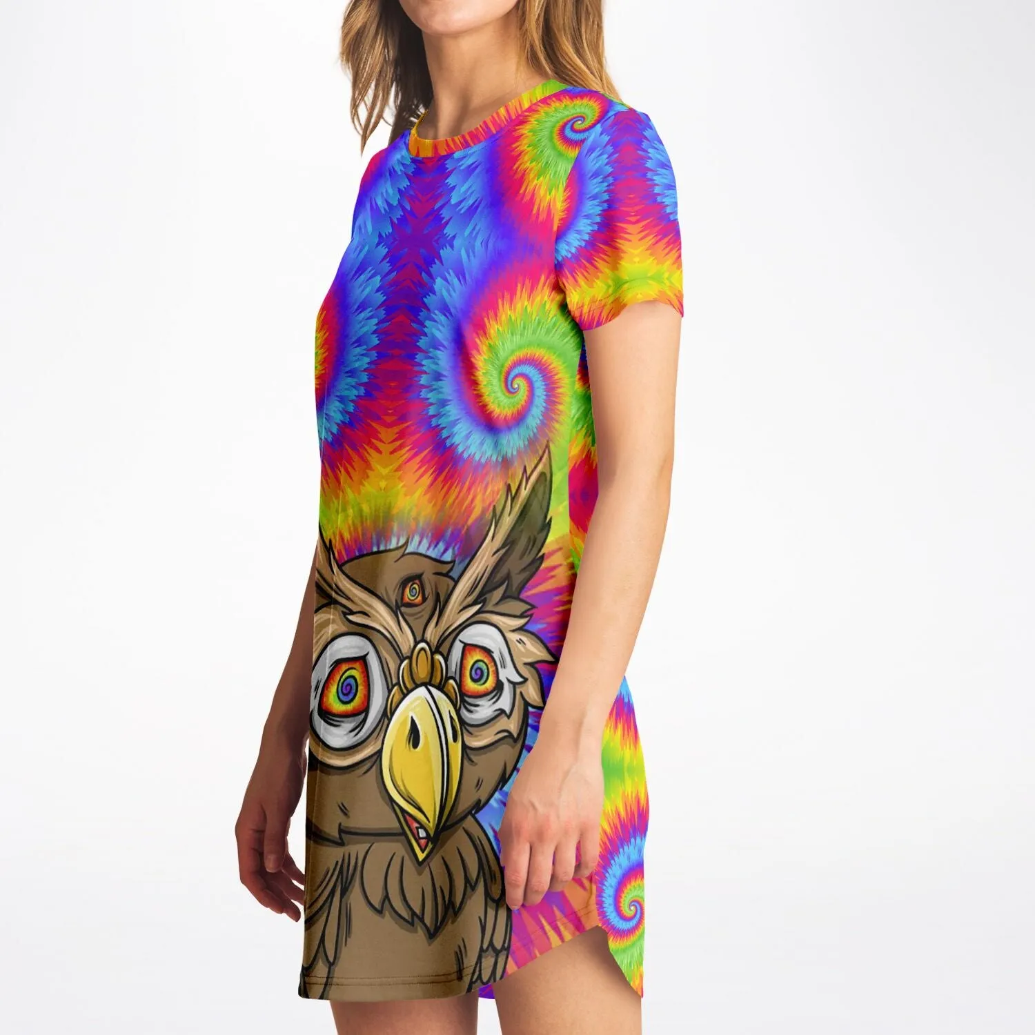 Acid Dreams Owl T-Shirt Dress