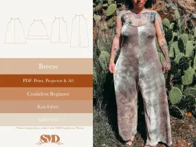 Adult Breeze Jumpsuit, Top and Dress Digital Sewing Pattern Sizes 0-32