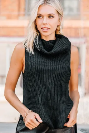 Against The Crowd Black Cowl Neck Sweater