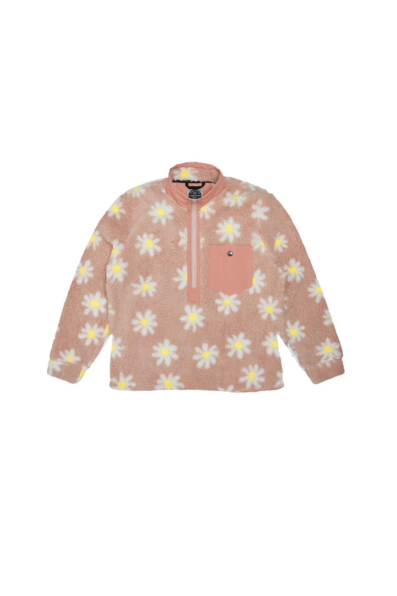 Airblaster 2024 Sherpa Half Zip Jacket - Blush Big Daisy