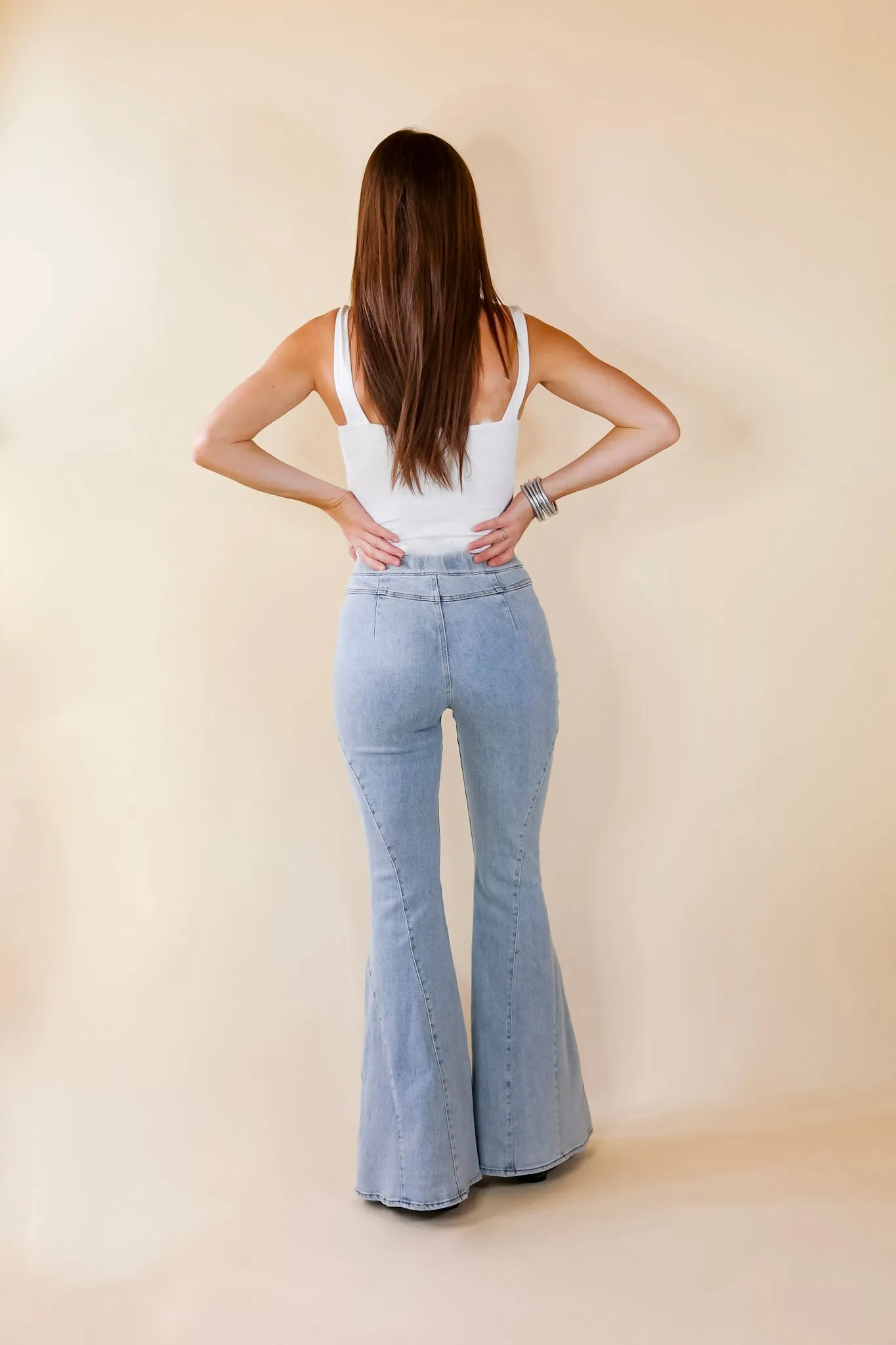 All I Needed Denim Bell Bottoms in Light Wash