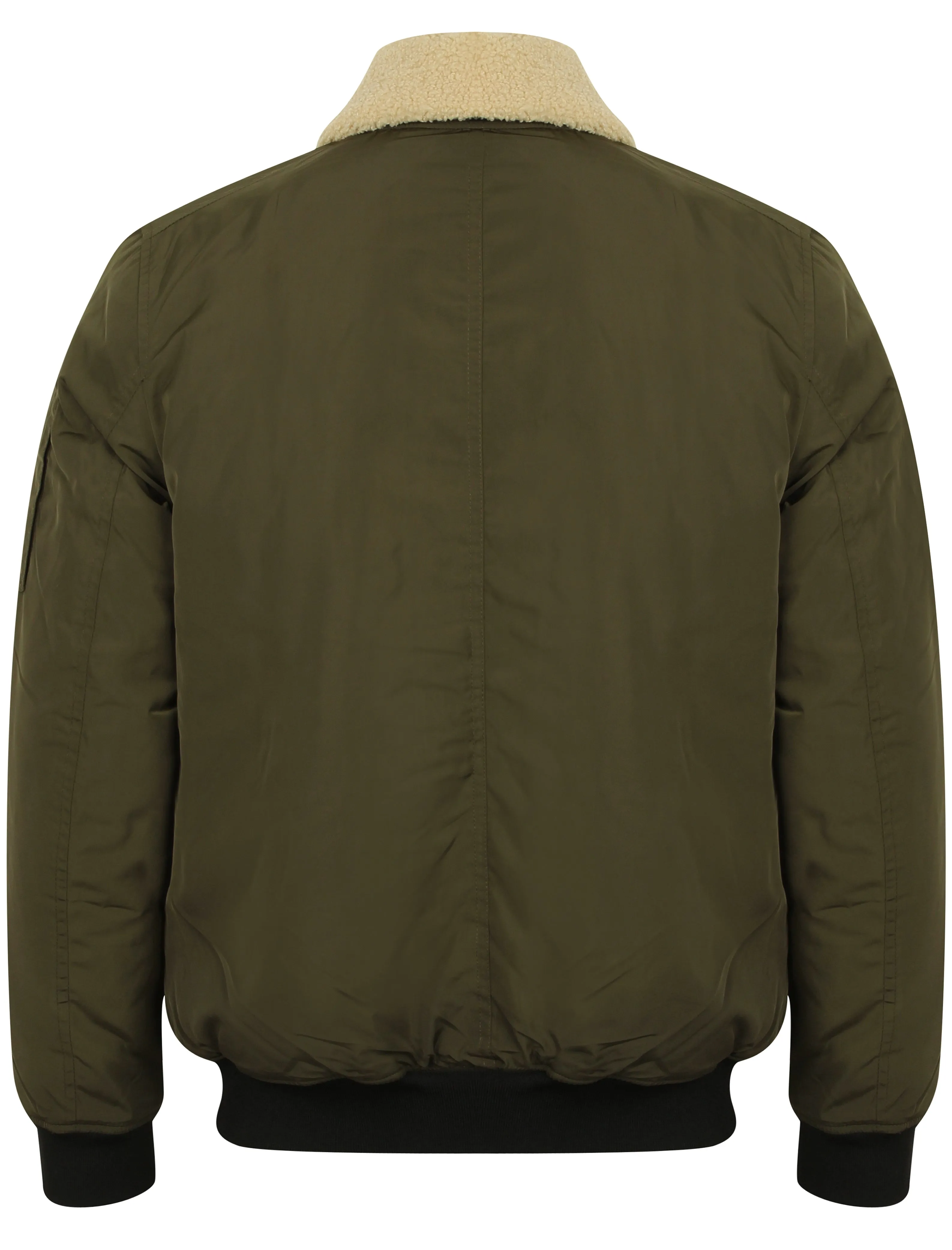 Allingham Bomber Jacket with Detachable Borg Collar in Amazon Khaki - Tokyo Laundry