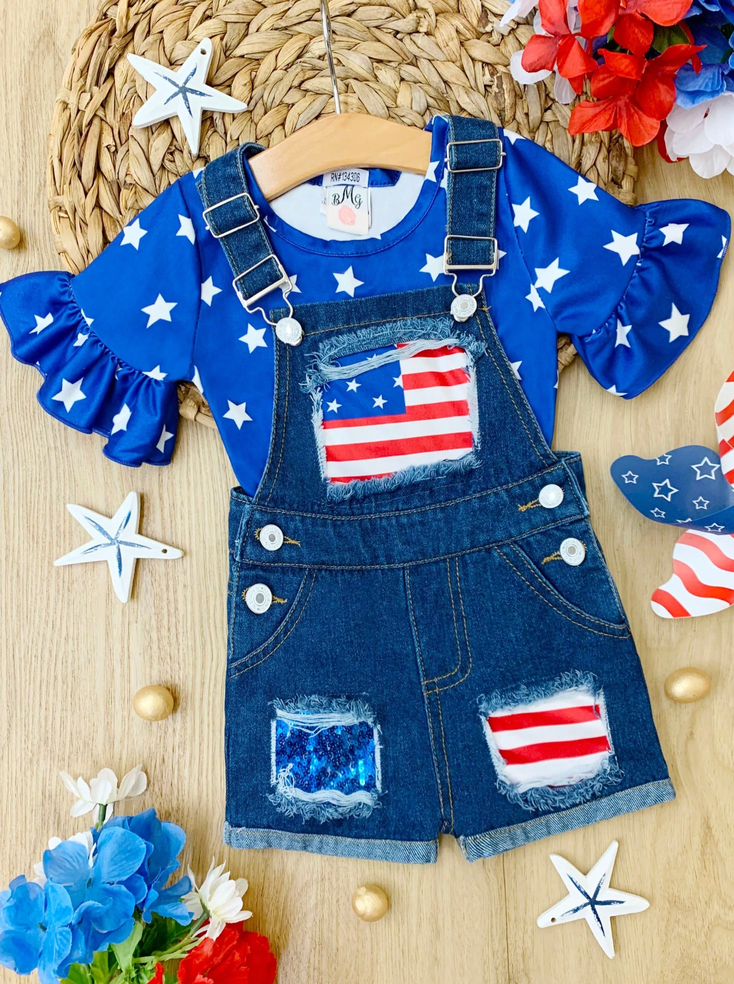 American All-Star Overall Denim Set