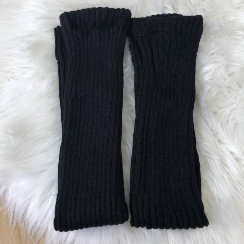 Amozae  70cm Over Knee Japanese JK Uniform Leg Warmers Korean Lolita Winter Girl Women Knit Boot Socks Pile Up Socks Foot Warming Cover