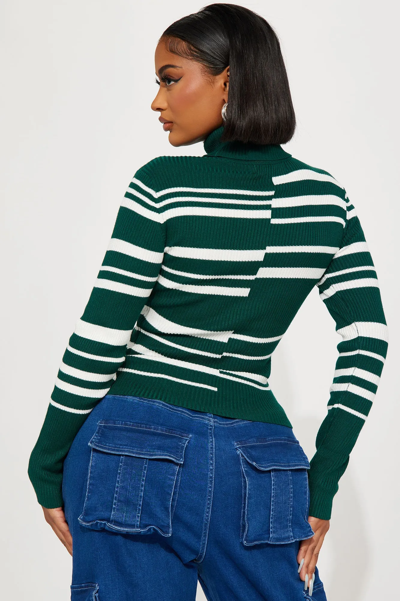 Anaisa Turtleneck Sweater - Green/combo