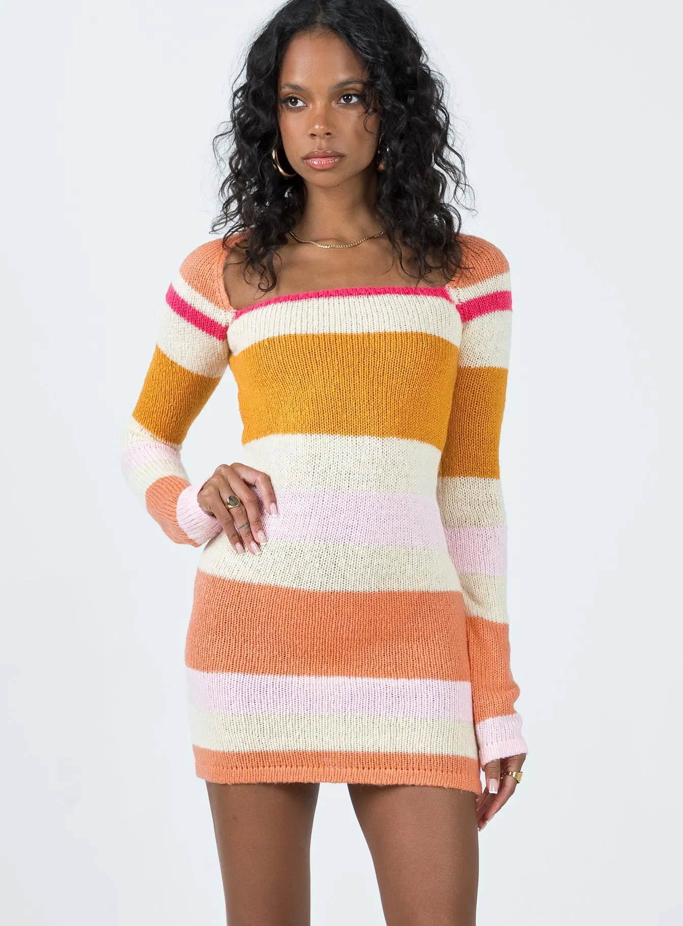 Ania Mini Dress Orange / Pink Multi