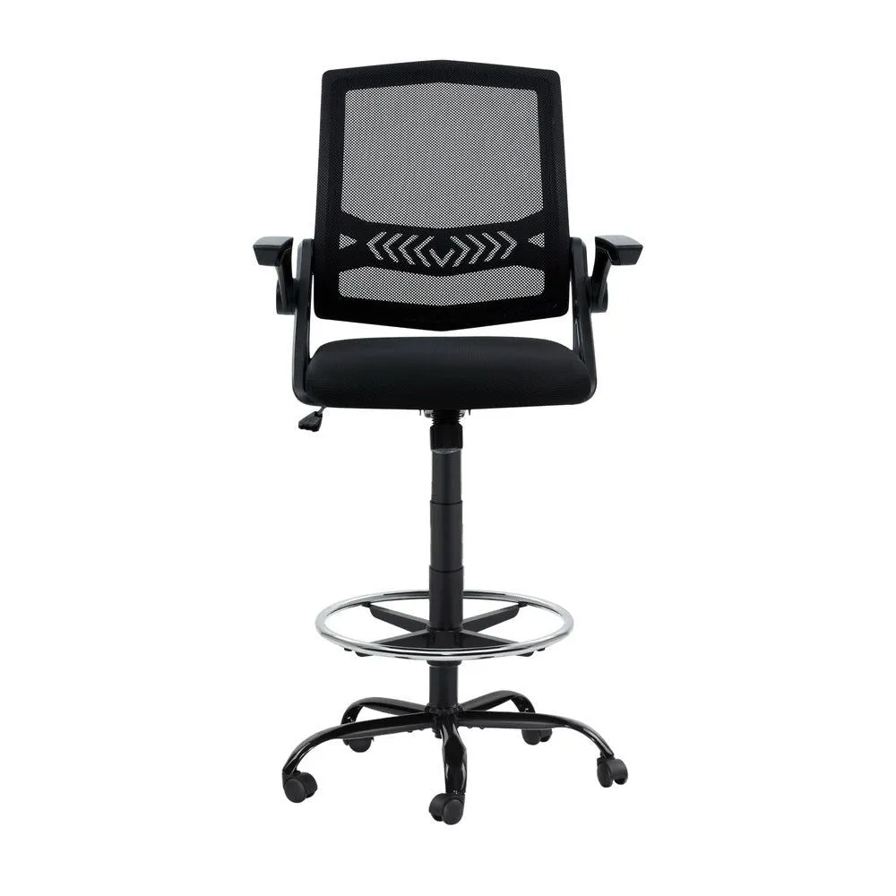 Artiss Office Chair Drafting Stool Mesh Chairs Black