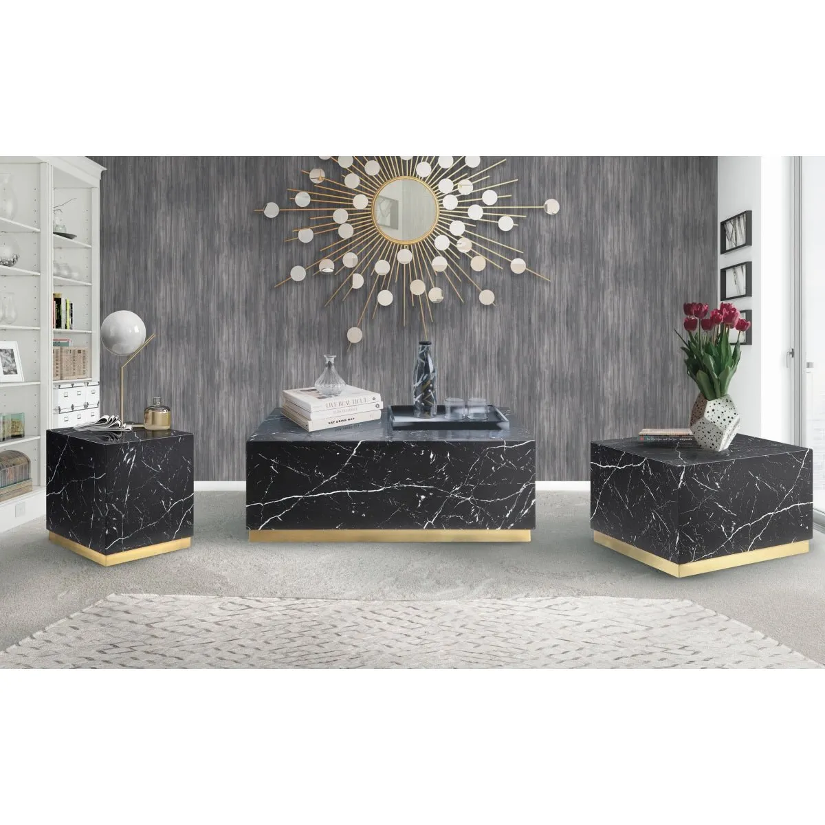 Astraia Black Small Square Coffee Table