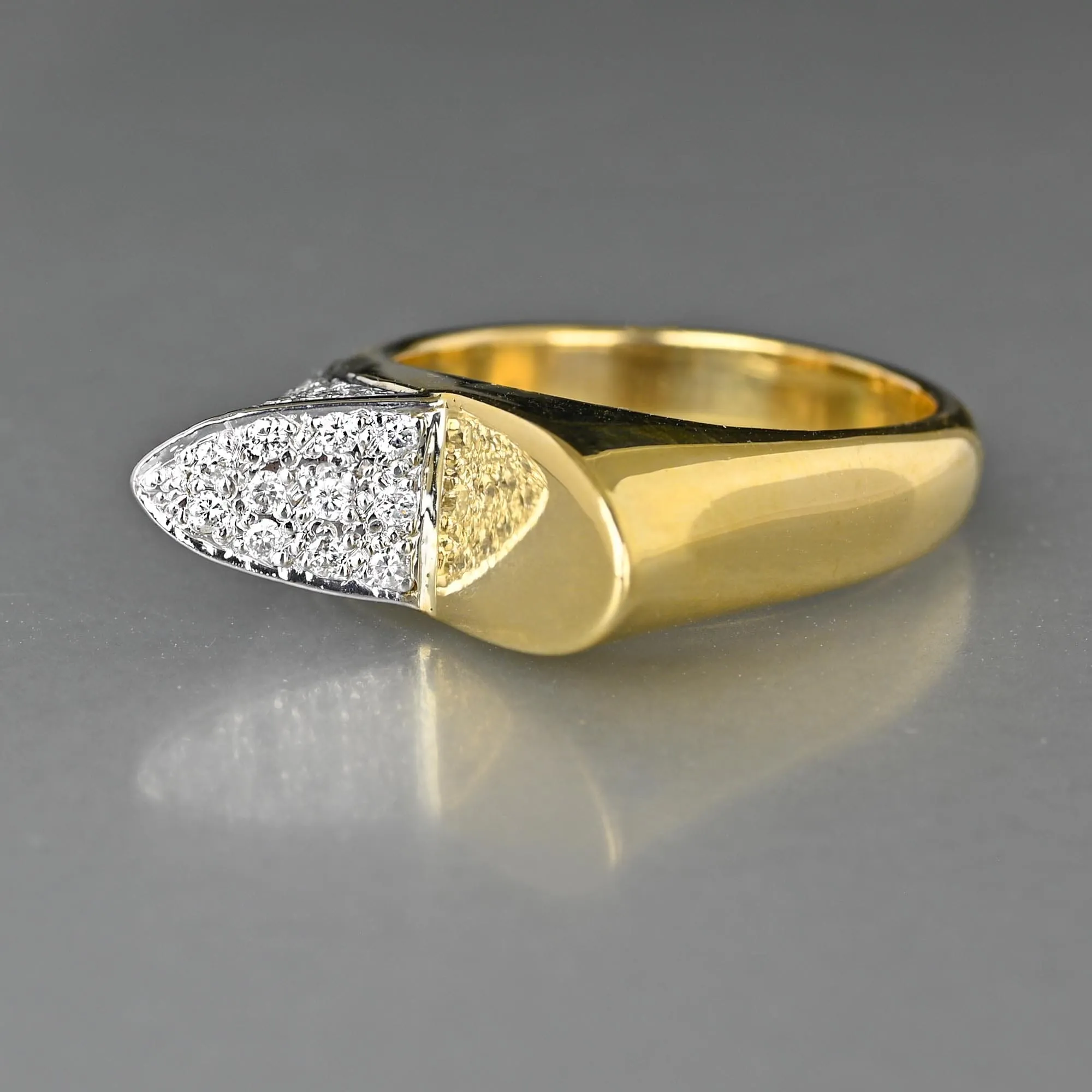 Avant Garde Modernist 14K Gold 3/4 CTW Diamond Ring