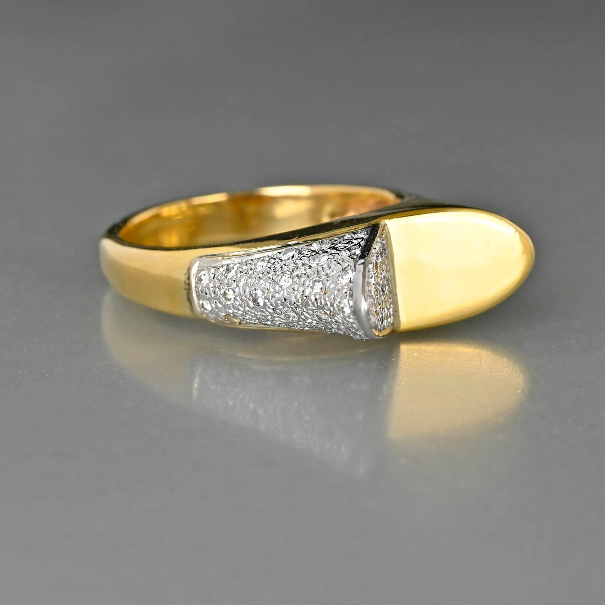 Avant Garde Modernist 14K Gold 3/4 CTW Diamond Ring