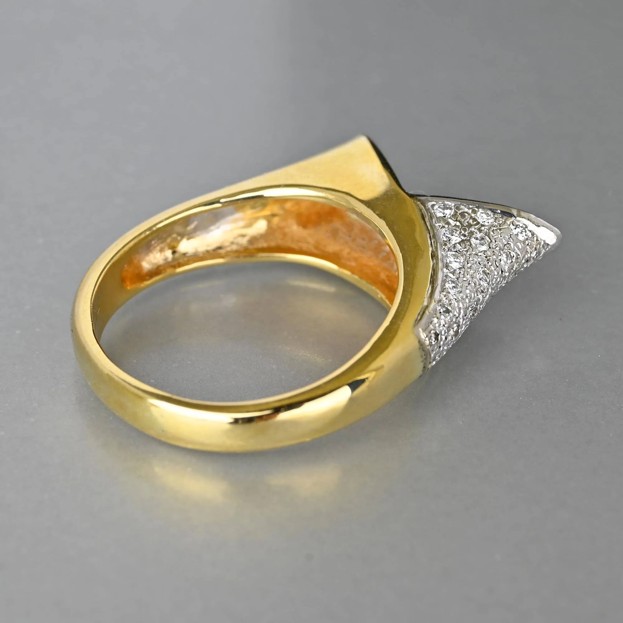 Avant Garde Modernist 14K Gold 3/4 CTW Diamond Ring