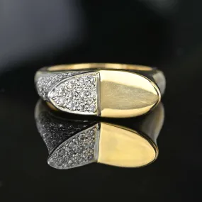 Avant Garde Modernist 14K Gold 3/4 CTW Diamond Ring