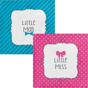 Baby Shower - 'Bow Or Bowtie?' Beverage Napkins (16ct)