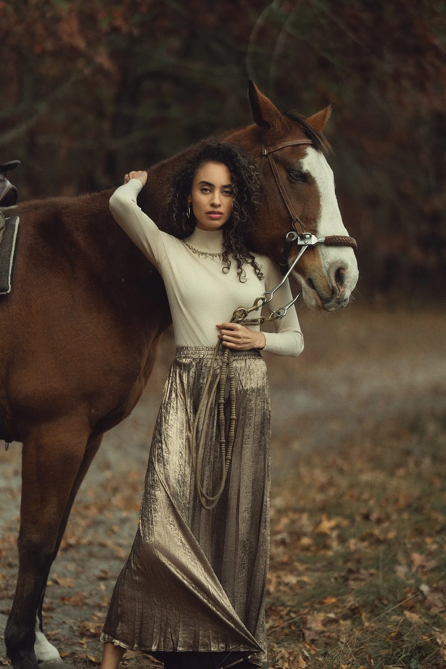 Beaded Turtleneck-Ivory