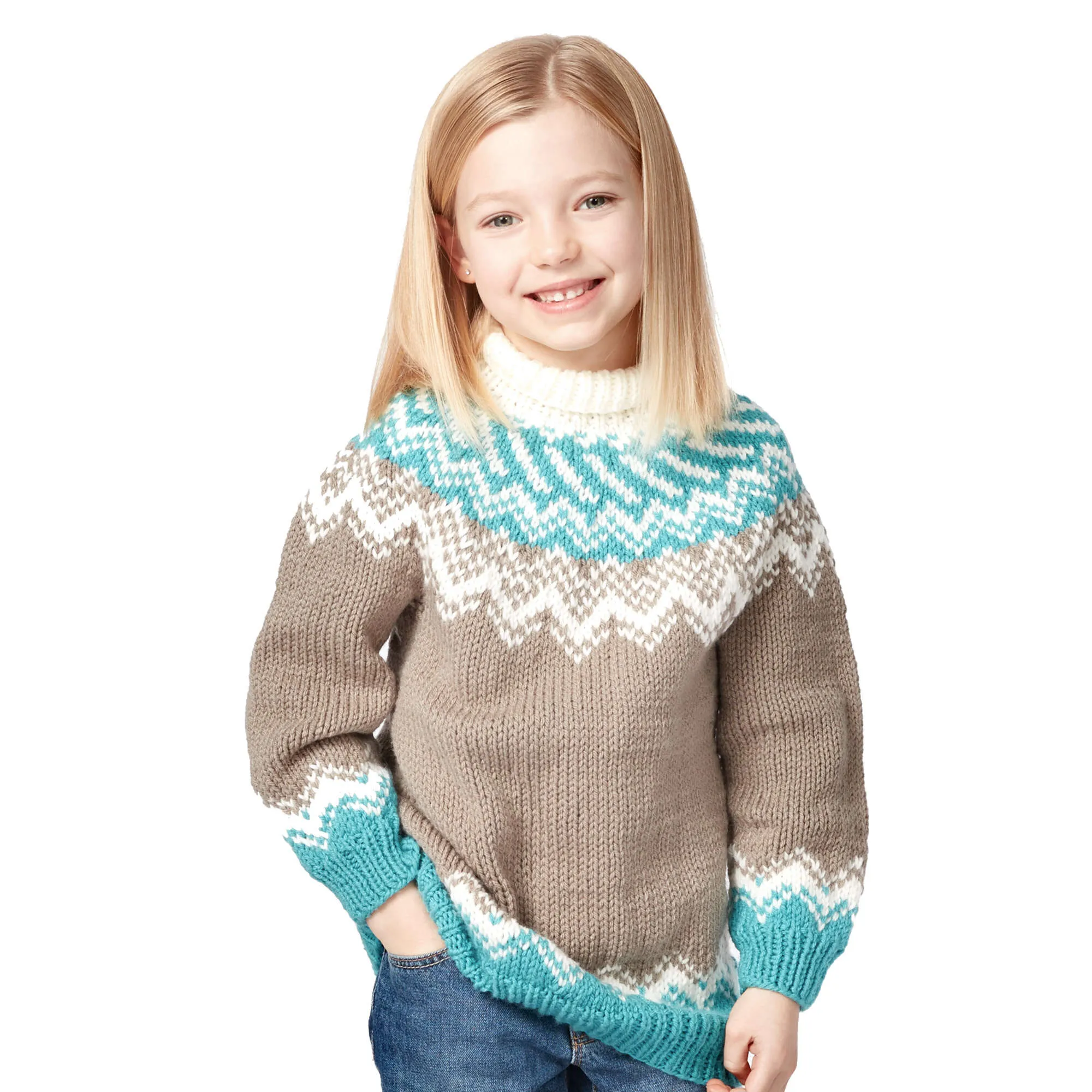 Bernat Knit Fair Isle Yoke Sweater