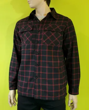 Black & Red Plaid Flannel Shirt Jac