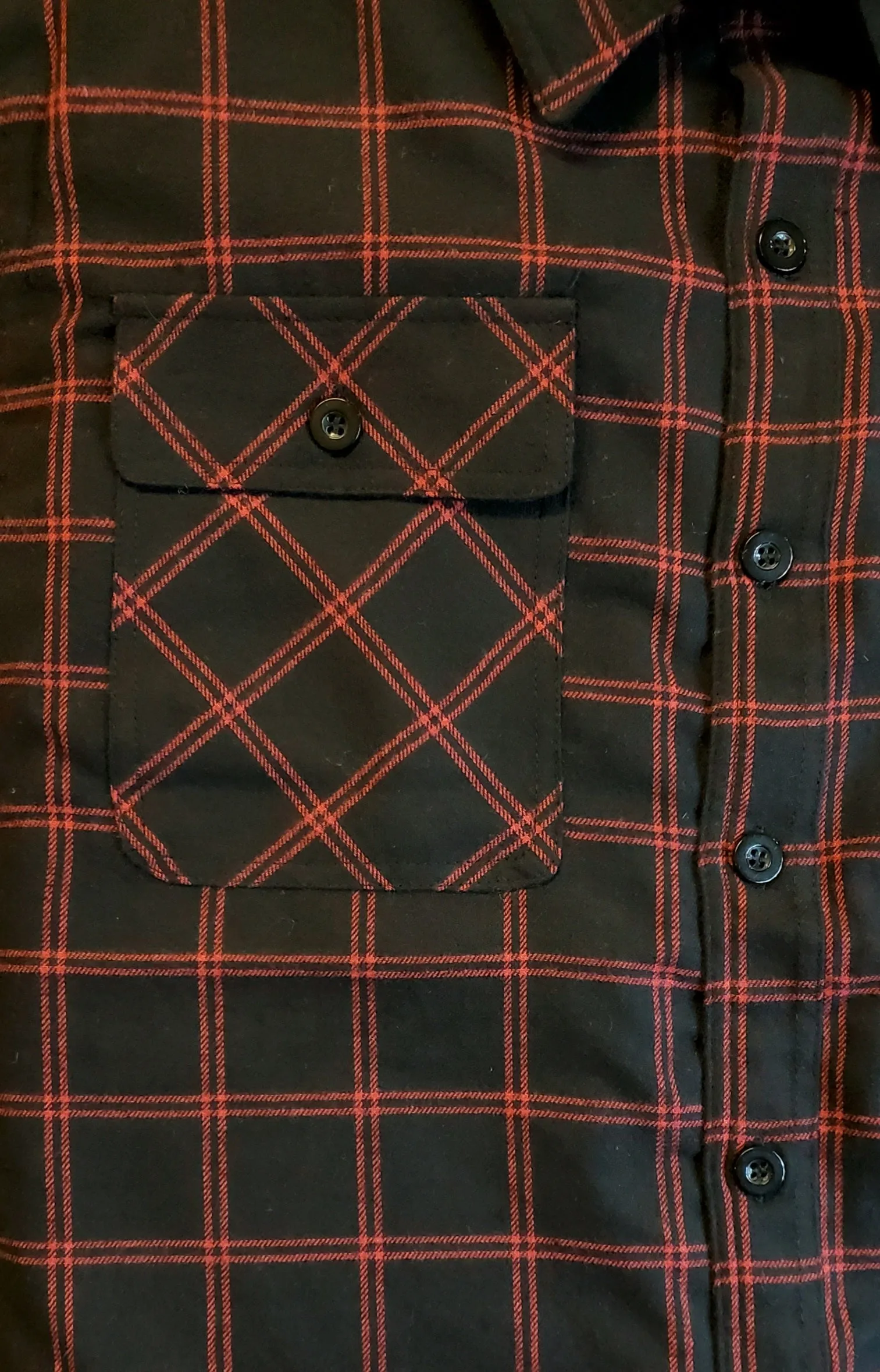 Black & Red Plaid Flannel Shirt Jac