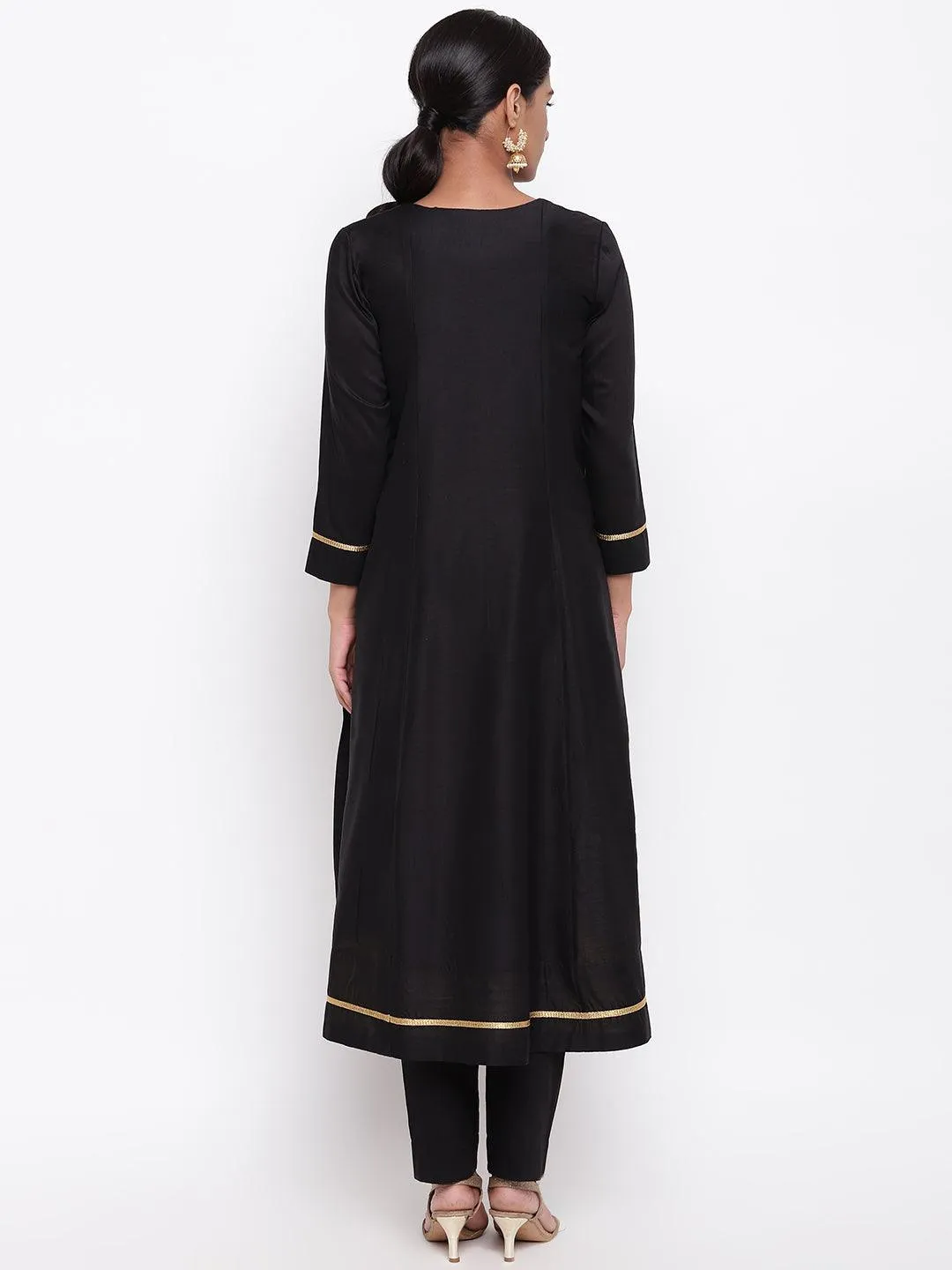 Black Pop Green Kurta-Pant