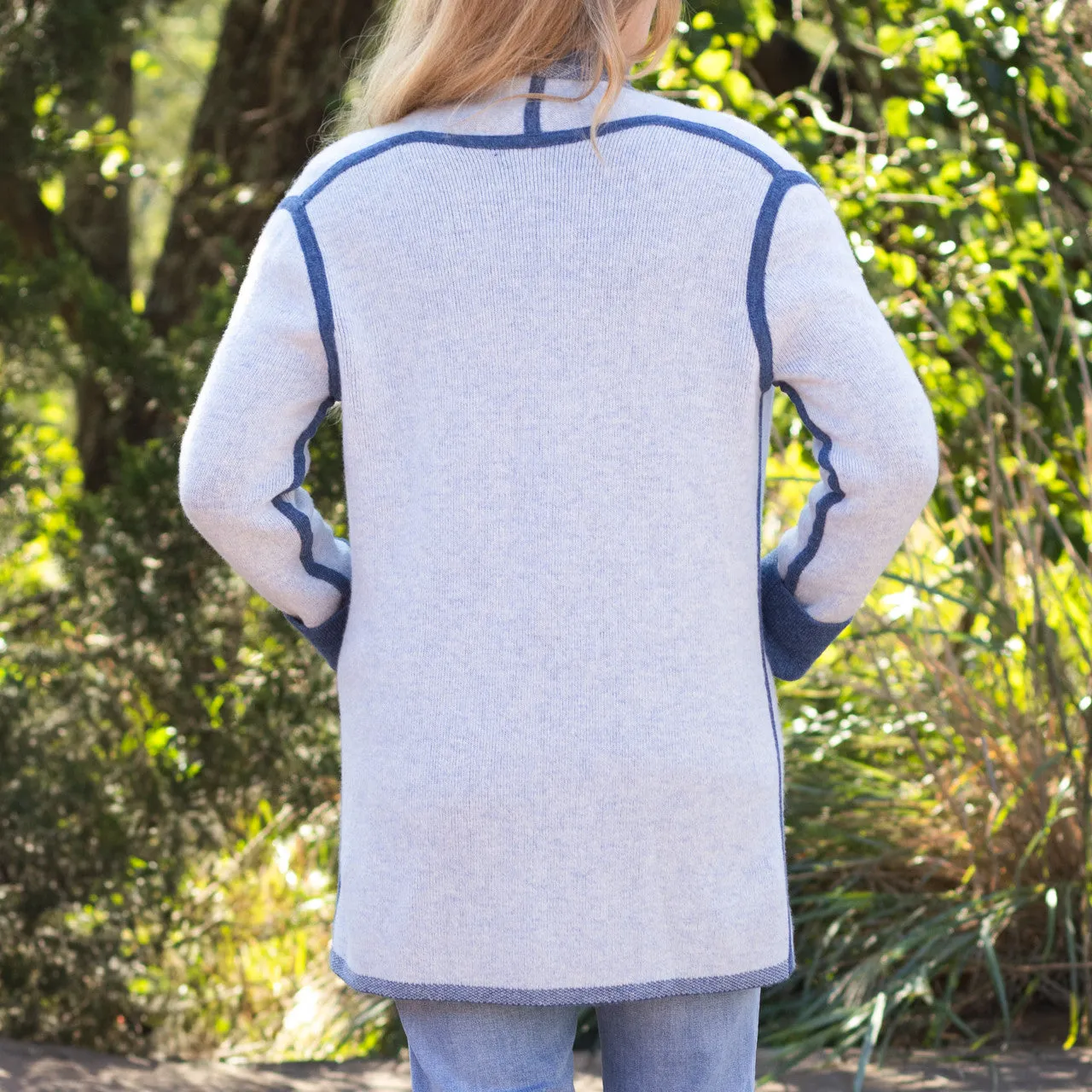 Blue & Light Blue Reversible Cardigan