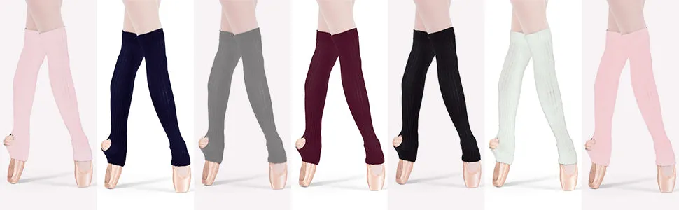 Body Wrappers Stirrup Leg Warmers in a Variety of Colors and Lengths