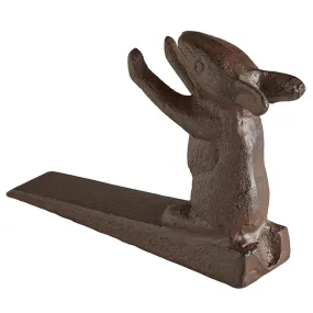 Brown Chunky Iron Rabbit Doorstop