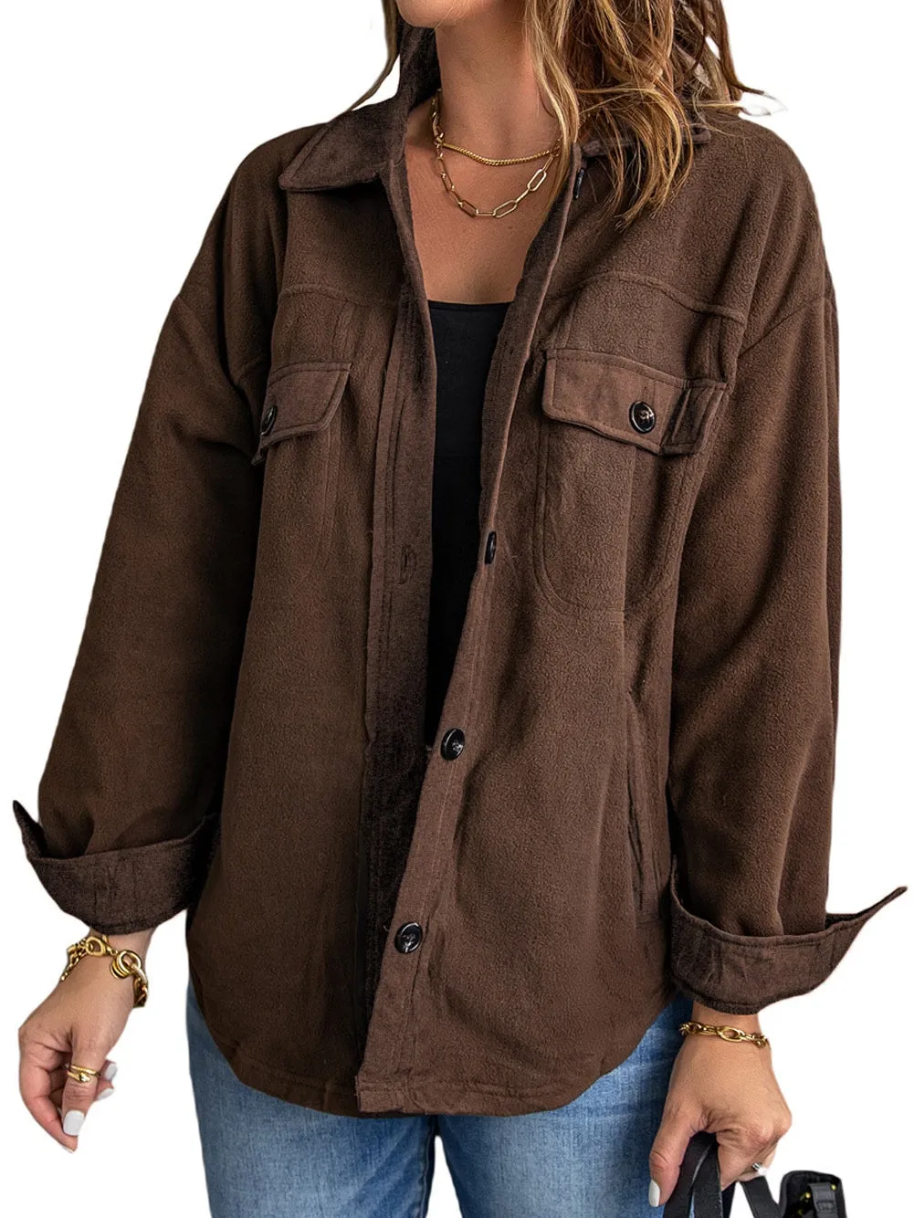 Brown Sherpa Button-Down