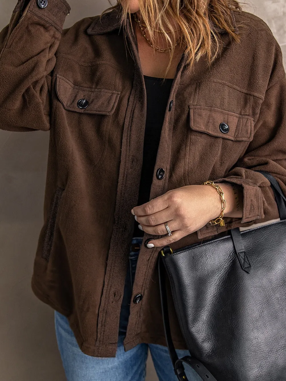 Brown Sherpa Button-Down