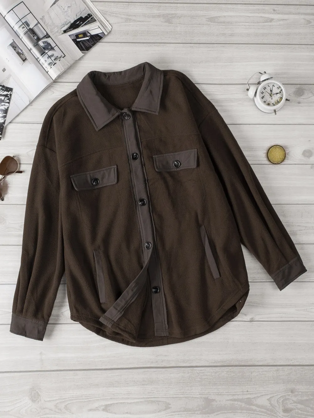 Brown Sherpa Button-Down