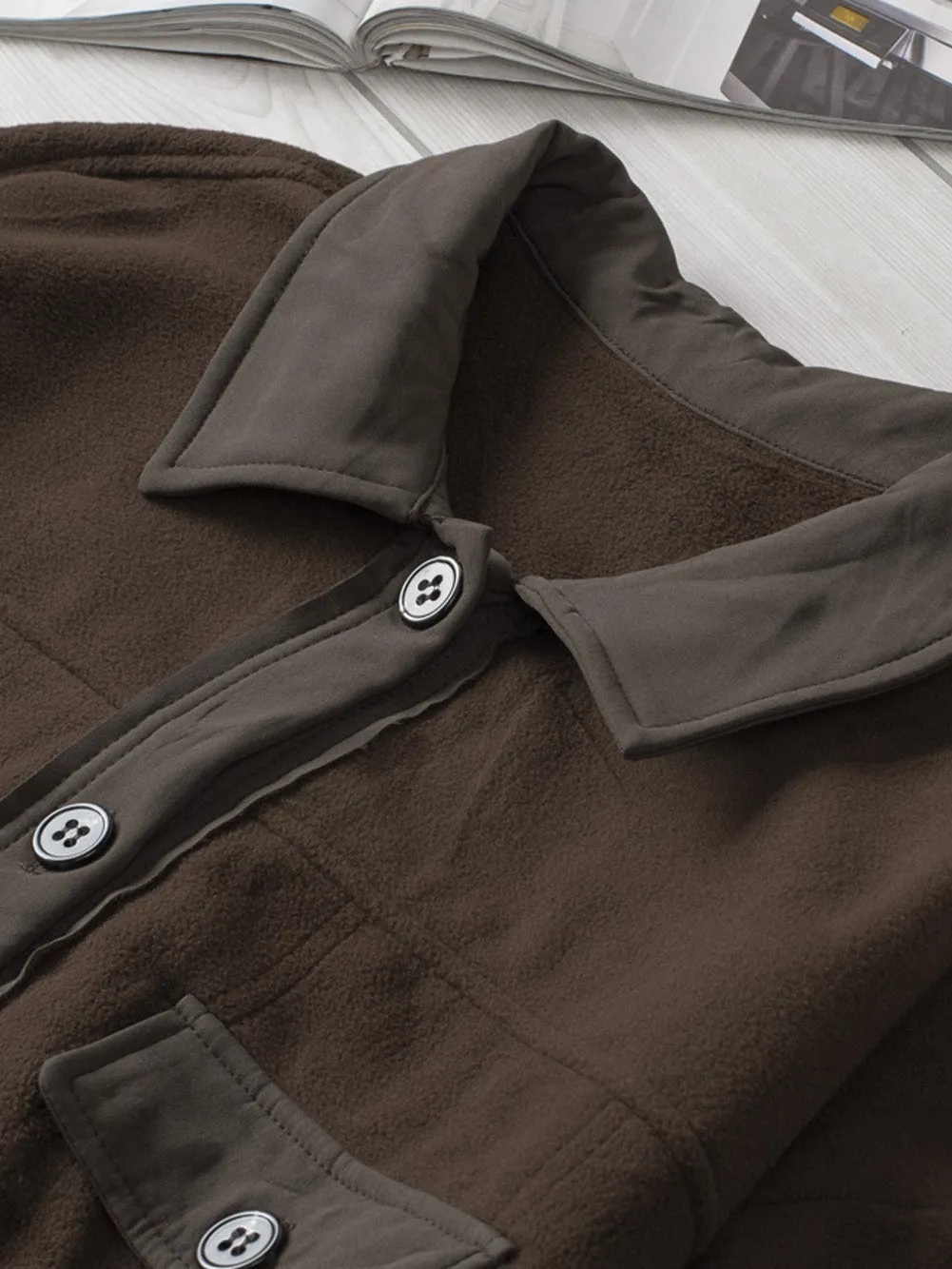 Brown Sherpa Button-Down